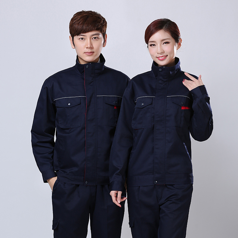 全工艺涤棉厚纱卡长袖工装劳保服上衣91-A6